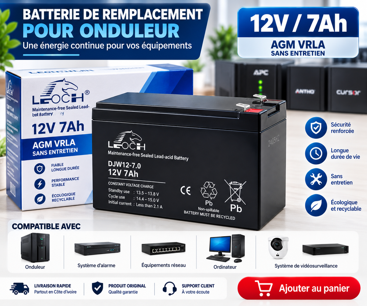 BATTERIE DE REMPLACEMENT POUR ONDULEUR (12V/7Ah)