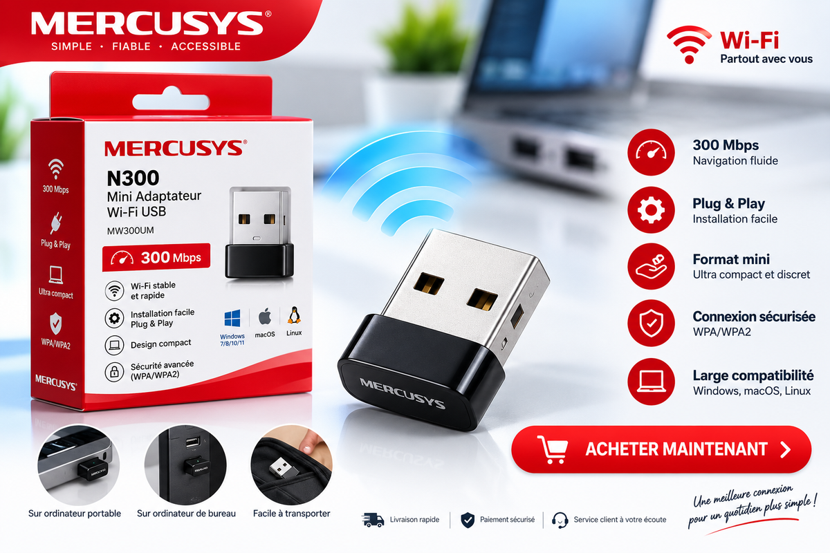 MINI ADAPTATEUR WI FI USB / MERCUSYS