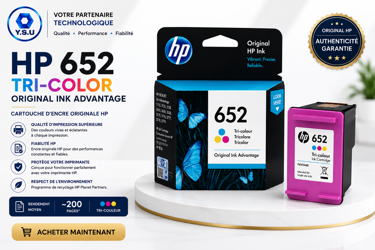 ENCRE POUR IMPRIMANTE DESKJET A JET D'ENCRE HP 652