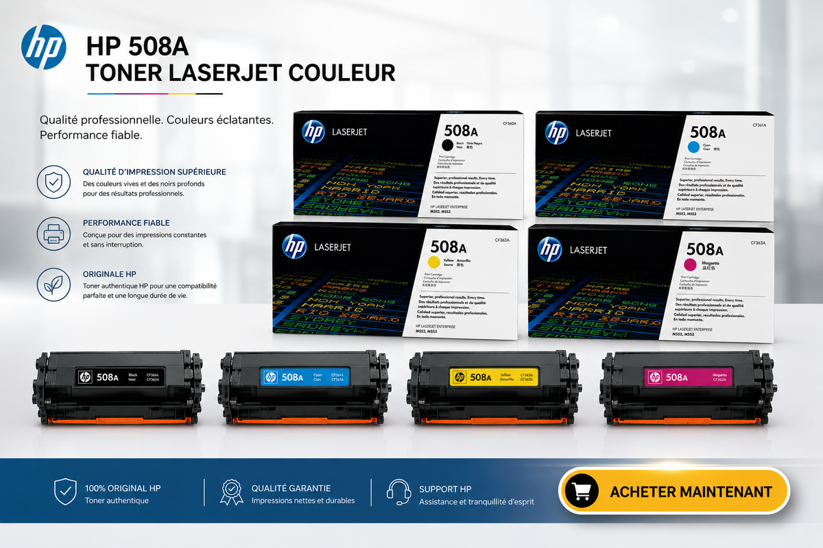 ENCRE POUR IMPRIMANTE HP TONER LASERJET 508A STANDARD/COULEUR