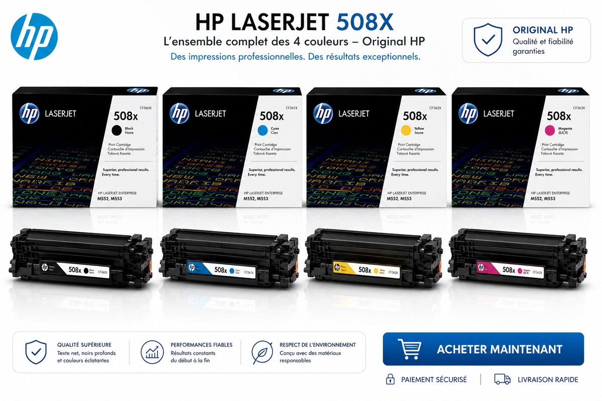 ENCRE POUR IMPRIMANTE HP TONER LASERJET 508X HAUTE CAPACITE/COULEUR