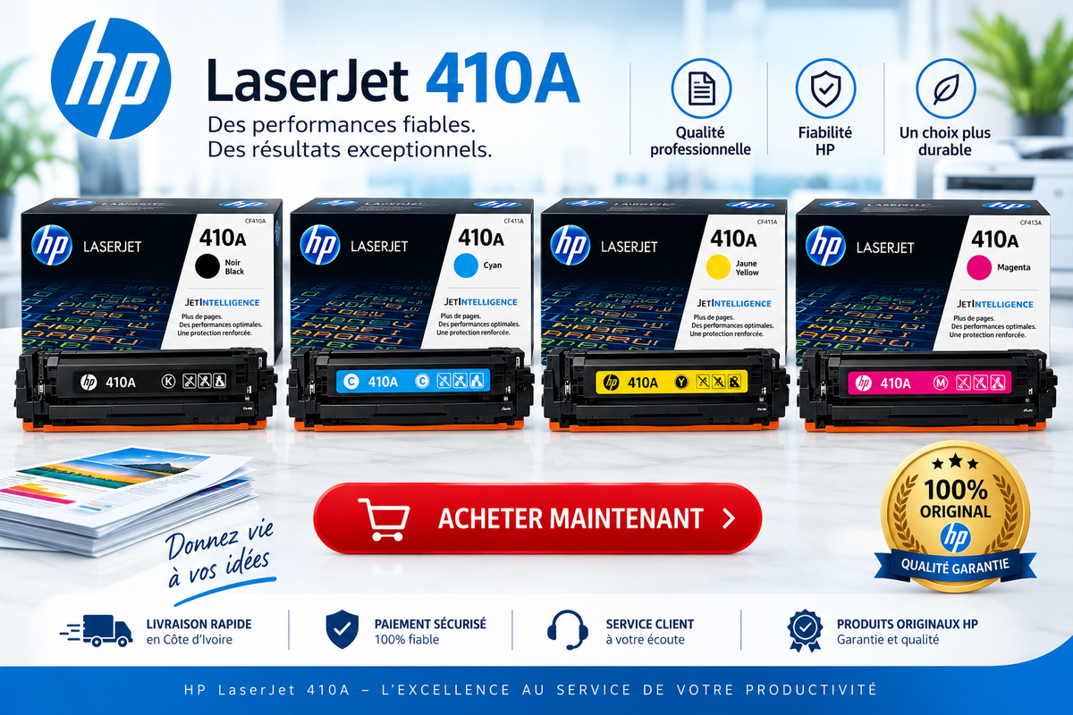 ENCRE POUR IMPRIMANTE HP TONER LASERJET 410A STANDARD/COULEUR