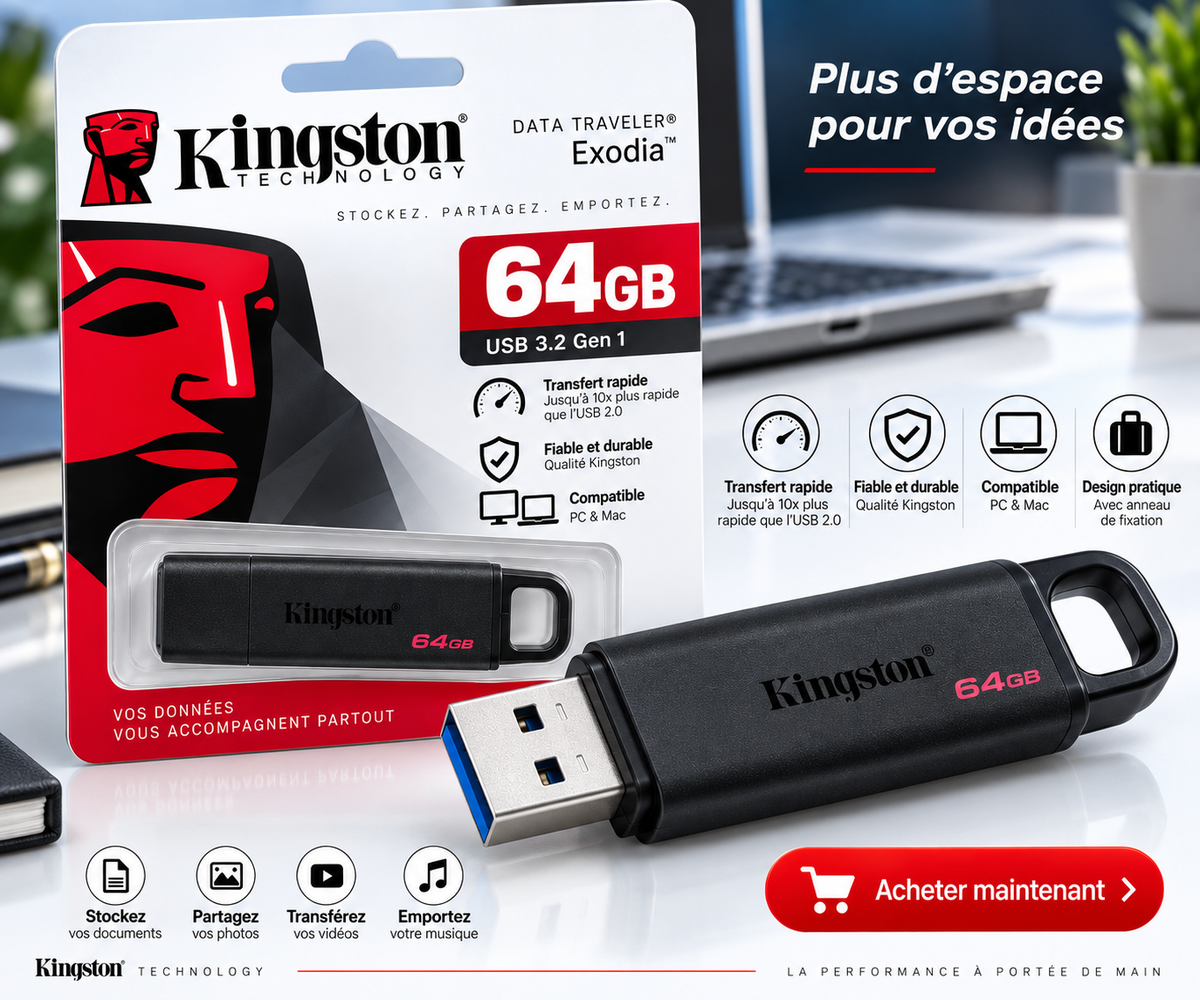 CLE USB KINGSTON / 64 Go