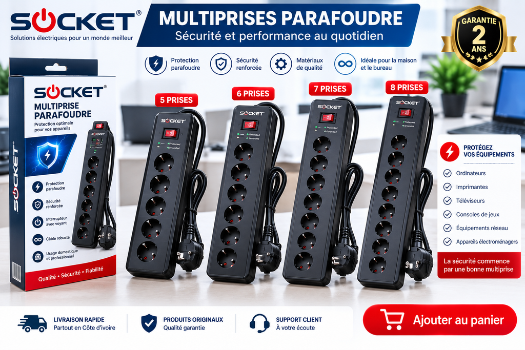 MULTIPRISES PARAFOUDRE (5 A 8 PRISES) / APC, POWER ET SOCKET