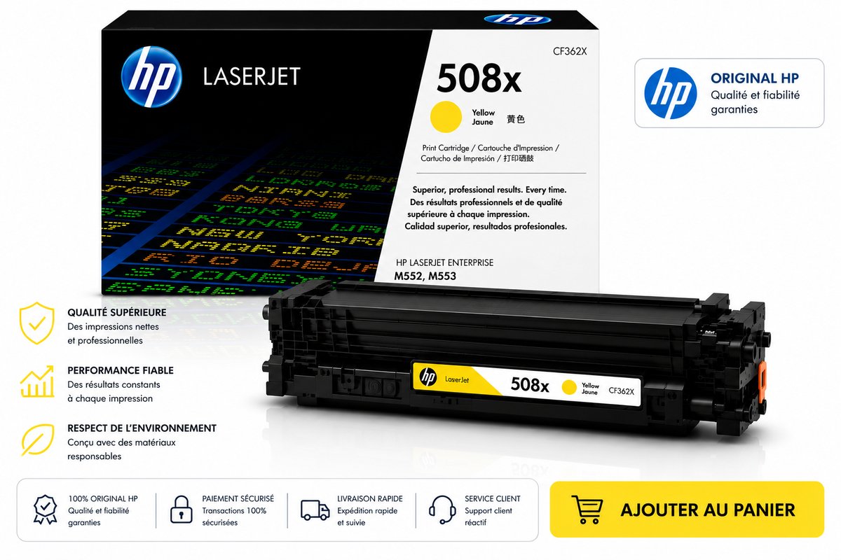 ENCRE POUR IMPRIMANTE HP TONER LASERJET 508X HAUTE CAPACITE/COULEUR