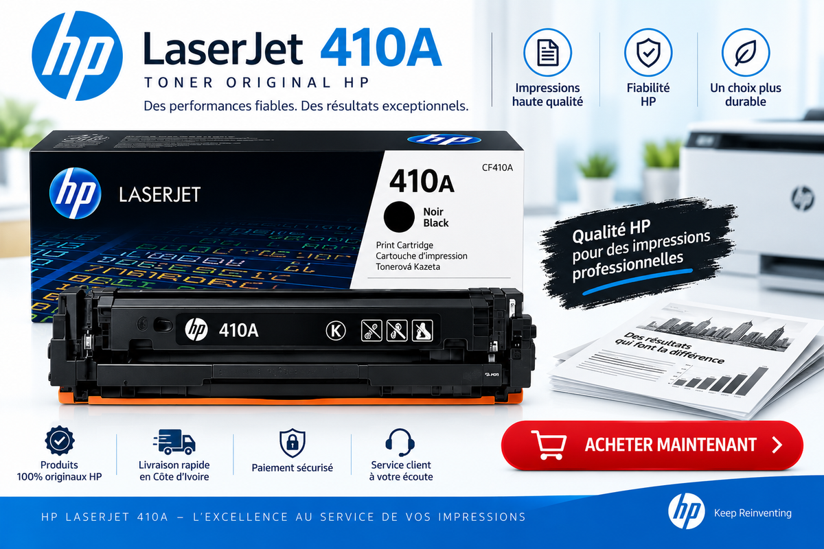 ENCRE POUR IMPRIMANTE HP TONER LASERJET 410A STANDARD/COULEUR