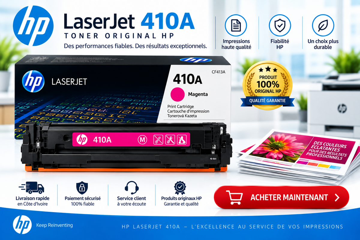 ENCRE POUR IMPRIMANTE HP TONER LASERJET 410A STANDARD/COULEUR