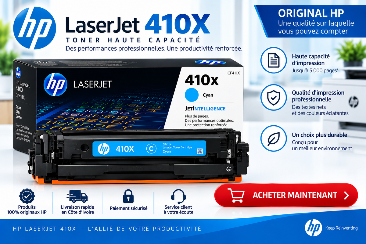 ENCRE POUR IMPRIMANTE HP TONER LASERJET 410X HAUTE CAPACITE/COULEUR