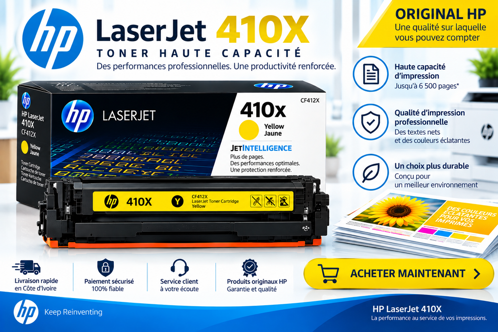 ENCRE POUR IMPRIMANTE HP TONER LASERJET 410X HAUTE CAPACITE/COULEUR