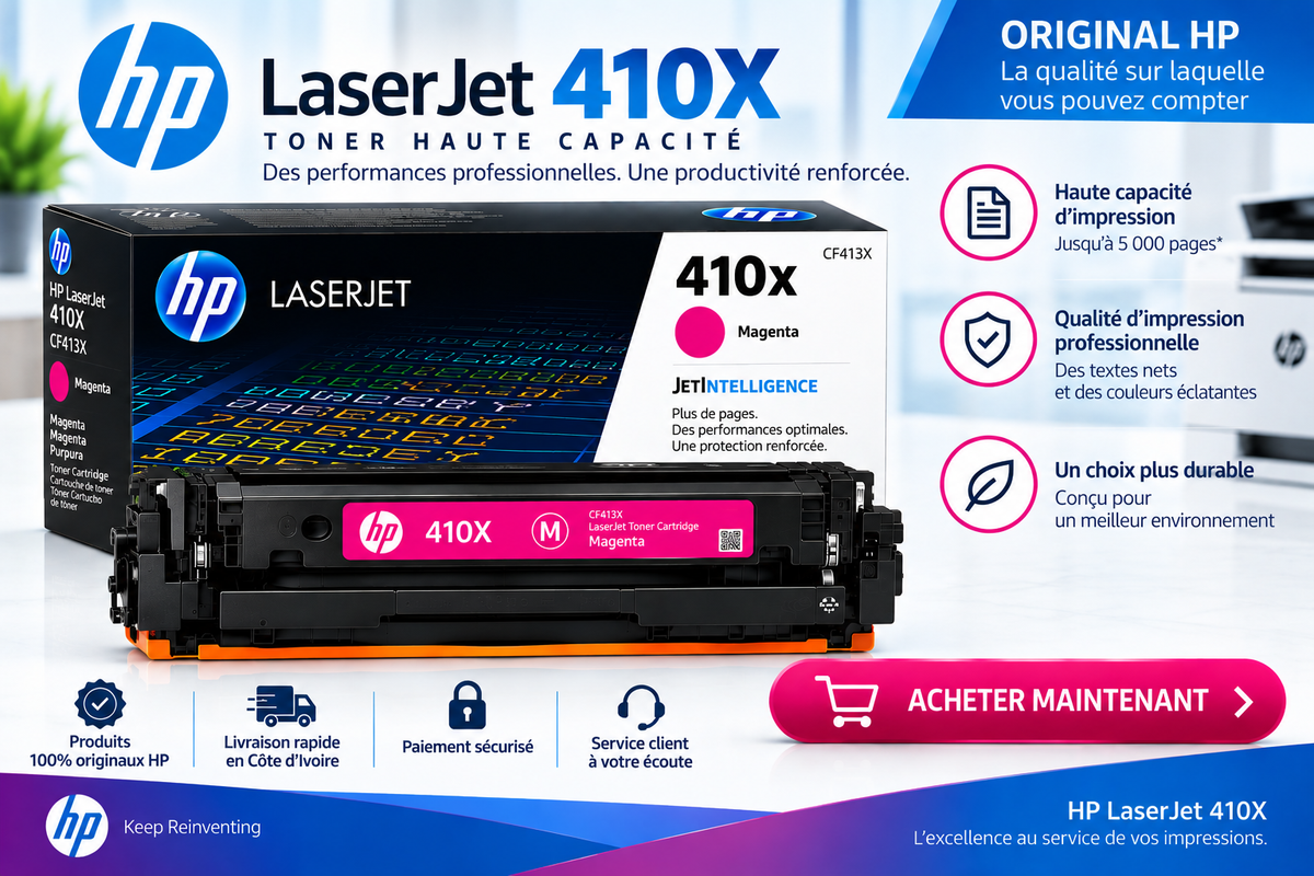 ENCRE POUR IMPRIMANTE HP TONER LASERJET 410X HAUTE CAPACITE/COULEUR